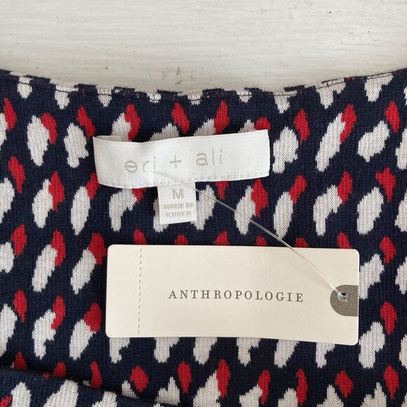 Eri + Ali Womens Medium Effie Peplum Blouse Square Neck Ponte Knit Top Cottage - Picture 11 of 11